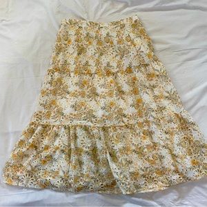 Floral Eyelet Maxi Skirt